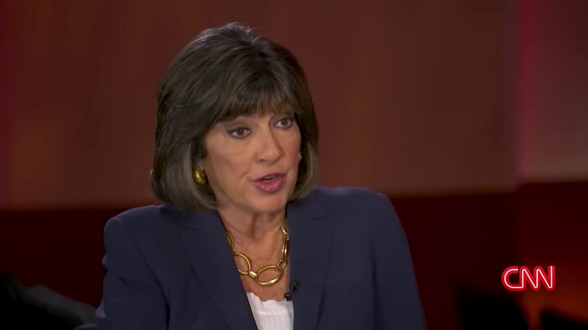 Christiane Amanpour tijdens een interview voor CNN